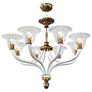 Title: Elegant Crystal Brass Chandelier 3D model image 1 