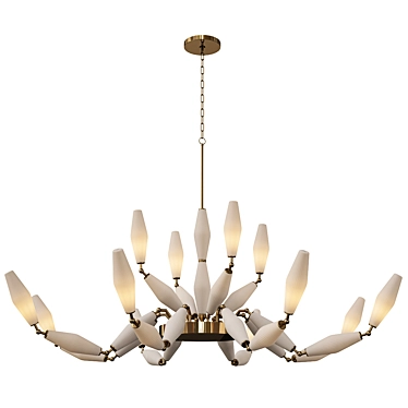 Elegant Vintage Chandelier, 12-Light 3D model image 1 