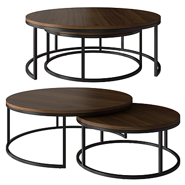 Bronx Oak Coffee Nest Table 3D model image 1 