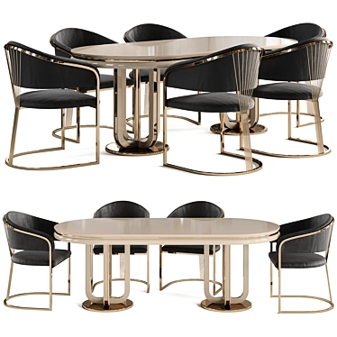 Elegant Dining Set - Newland Jaguar 3D model image 1 