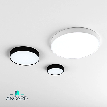 Title: Flat Round LED Ceiling Luminaire by ANCARD 3D model image 1 