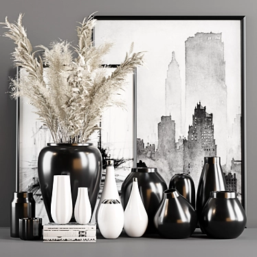 Monochrome Charm - Decor Set 3D model image 1 