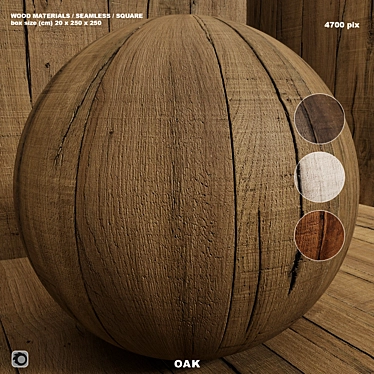 Seamless Oak Wood Set 123 3D model image 1 
