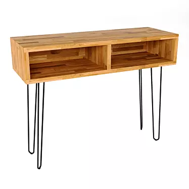 Oak Console Table: Exceptional Quality 3D model image 1 