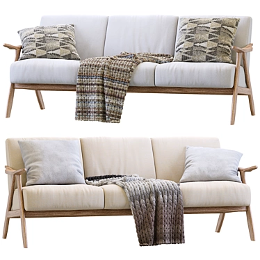 Hofstetter Sofa: Modern Comfort with Sleek Design 3D model image 1 