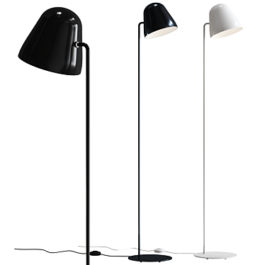 Minimalist White Tilt S Floor Lamp 3D model image 1 