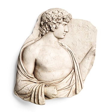 Exquisite Antinous Marble Relief 3D model image 1 