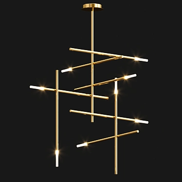 Elegant Dimmable LED Chandelier 3D model image 1 