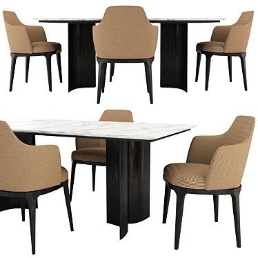 Elegance Redefined: Lema's Lucylle Chair & Gulliwing Table 3D model image 1 