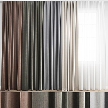 Polygonal Curtain Model 3D model image 1 