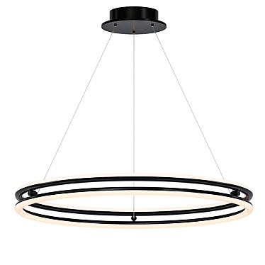 Modern Matte Black LED Pendant 3D model image 1 