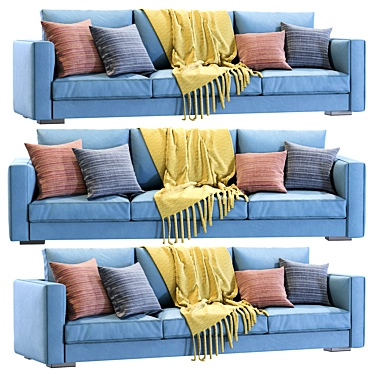 Marac Tango Leather Sofa: Modern, Stylish, and Comfortable 3D model image 1 