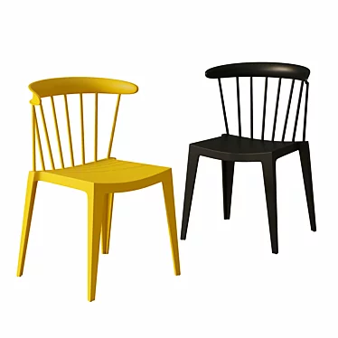 Woood Bliss Chair: Elegant Plastic Ink 3D model image 1 