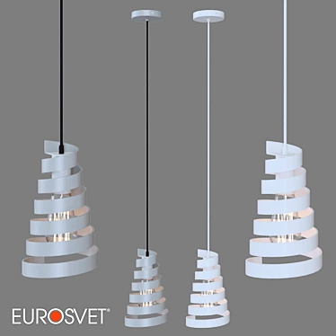 Storm Pendant: Eurosvet 50058/1 - Sleek Silver & White 3D model image 1 