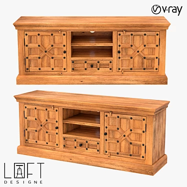 LoftDesigne 486 Wood Chest of Drawers 3D model image 1 