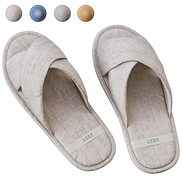 Cozy Linen Crossover Slippers by Zara Home 3D model image 1 