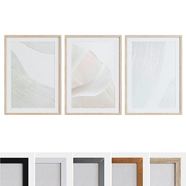 Modern Abstract Frame Set 3D model image 1 