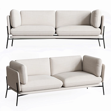 Cloud LN3 2: Warm Black with Hot Madison 724 Double Sofa 3D model image 1 