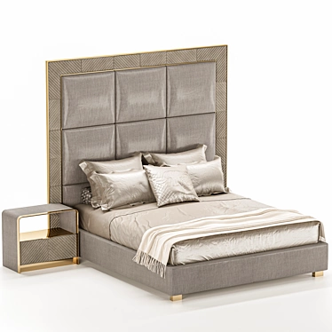 Luxury Upholstered Aura Bed 3D model image 1 