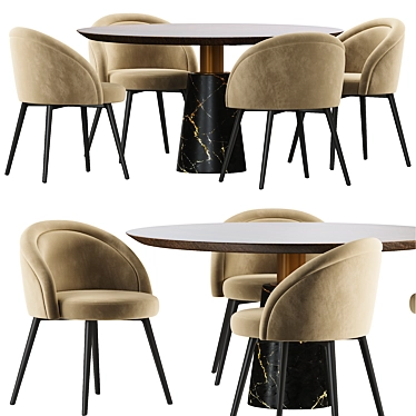 Elegant Eichholtz Chloe & Genova Dining Table 3D model image 1 