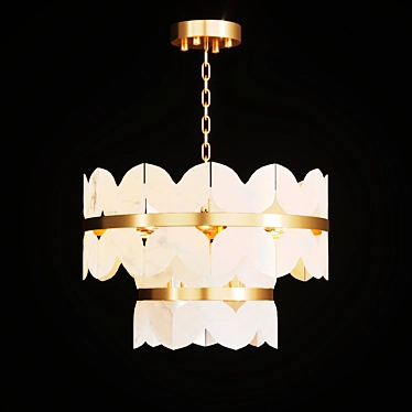 Elegant Chandelier with Marble Plates 3D model image 1 