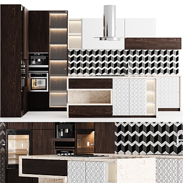 Modern Kitchen 2015: Functional & Stylish 3D model image 1 