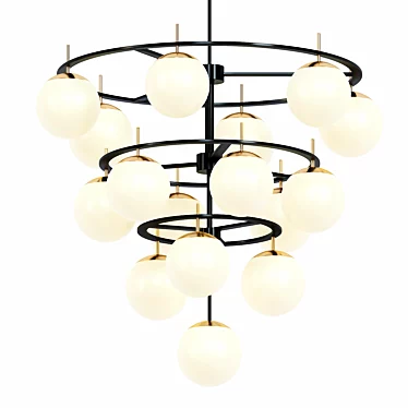 Alluria 36" Weathered Black & Gold Chandelier 3D model image 1 