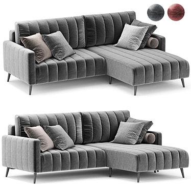 Elegant Corner Sofa: Markful 3D model image 1 