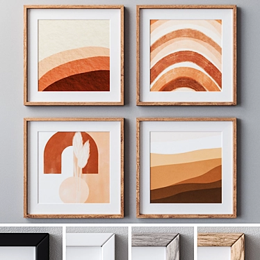 Minimalist Set: 4 Frame Colors | Wall Paintings 1648 3D model image 1 