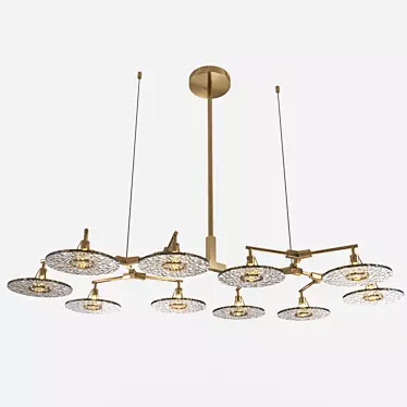 Art-Deco Brass Pendant Light 3D model image 1 