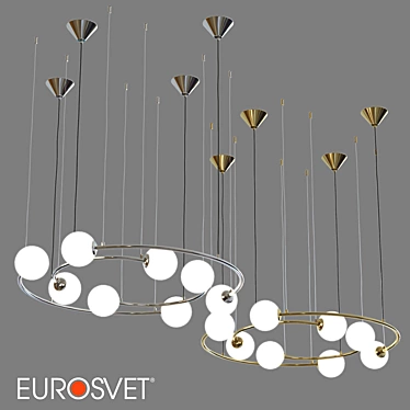 Elegant Brook Pendant Lamp - G9, 8 Bulbs 3D model image 1 