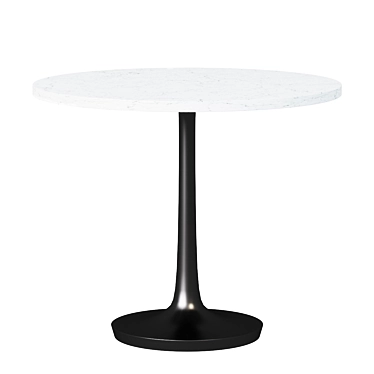 Elegant Nero White Marble Dining Table 3D model image 1 