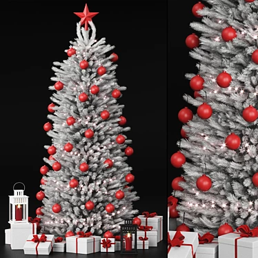 Christmas Bliss: White Festive Tree 3D model image 1 