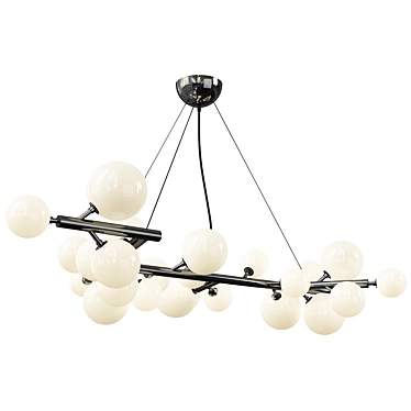 Elegant 27-Light Black Chandelier 3D model image 1 