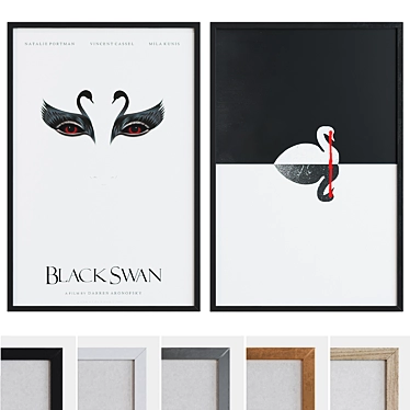 Modern Picture Frame Set with Black Swan Movie Posters 3D model image 1 