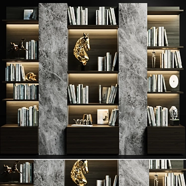 Bookworm's Dream: Spacious Wardrobe 3D model image 1 