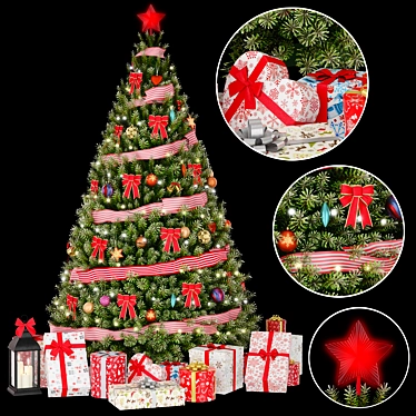 Festive Green Christmas Tree 3D model image 1 