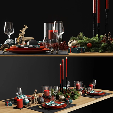 Festive Table Setting 3D model image 1 