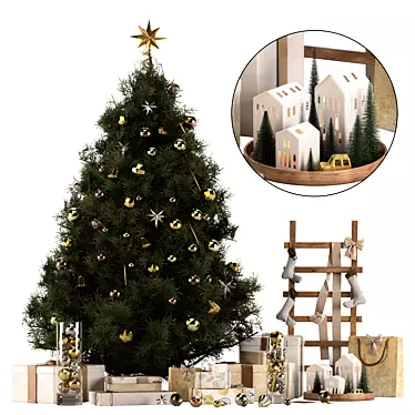 Festive Christmas Decoration Set 3D model image 1 