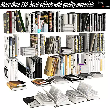 Versatile Book Organizer & Display Solution 3D model image 1 