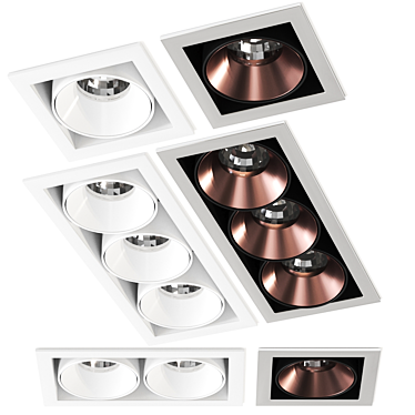 Modular Mini Spotlights: Compact & Versatile Lighting 3D model image 1 
