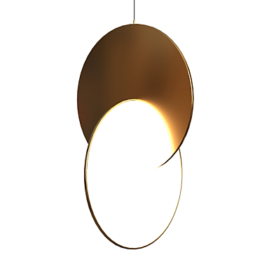 Elegant Gold Eclipse Pendant - 20cm x 40cm 3D model image 1 