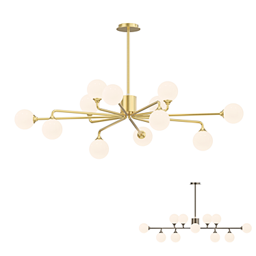 Modern Glass Chandelier: Lampatron PROTON 12 3D model image 1 