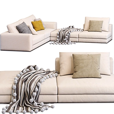 Elegant Hamilton Sofa by Minotti 3D model image 1 