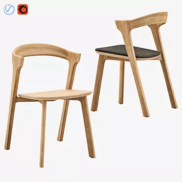 BOK Oak Dining Chair: Contemporary Seating 3D model image 1 