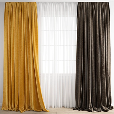 Polygonal Curtain 3D Model 3D model image 1 