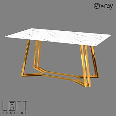 LoftDesigne 61029 Metal & Glass Table 3D model image 1 