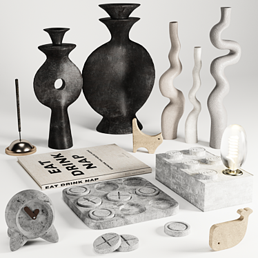 Artistic Decor Set 3D model image 1 