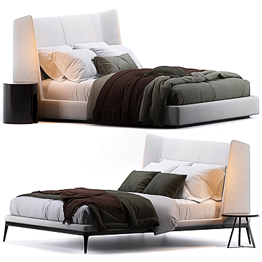 Elegant Dragonfly Bed: 250x200xh138 3D model image 1 