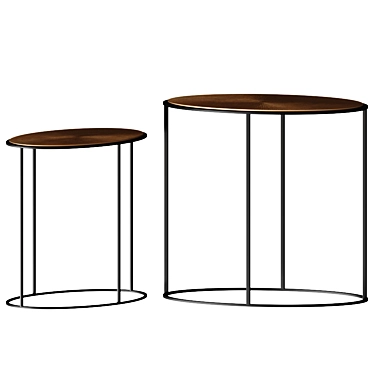 Modern Palmer Coffee Tables, Set - Elegant 2 Piece Coffee Table 3D model image 1 